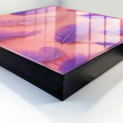 Key box for wall Purple feathers