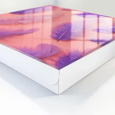 Key box for wall Purple feathers