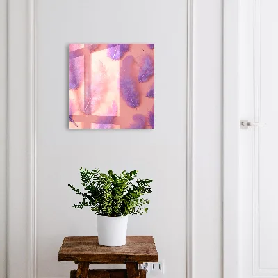Key box for wall Purple feathers