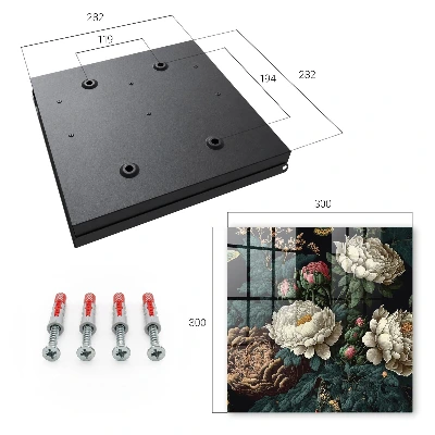 Key cabinet Peony flowers