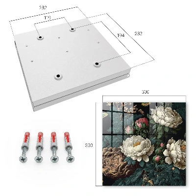 Key cabinet Peony flowers
