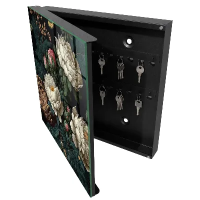 Key cabinet peony flowers design