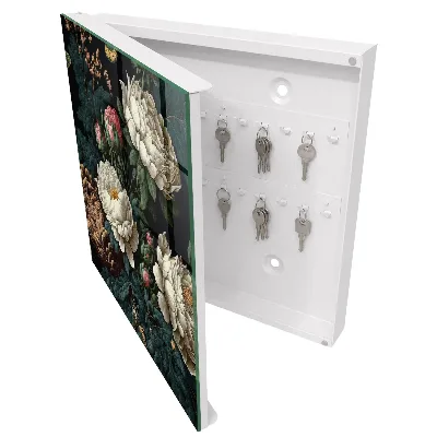 Key cabinet Peony flowers