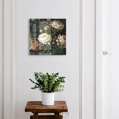 Key cabinet Peony flowers