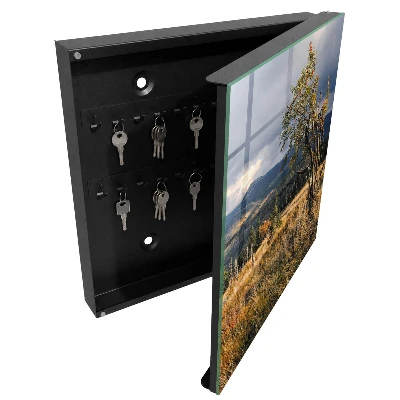 Wall mounted key box Autumn landscape