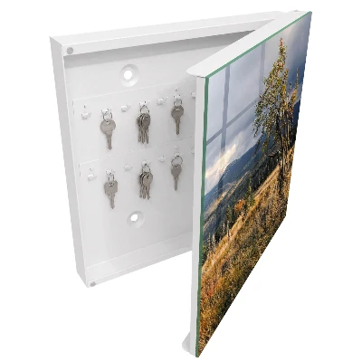Wall mounted key box Autumn landscape