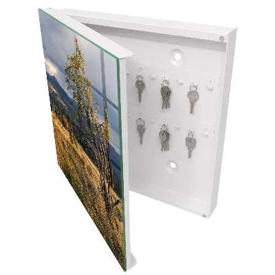Wall mounted key box Autumn landscape