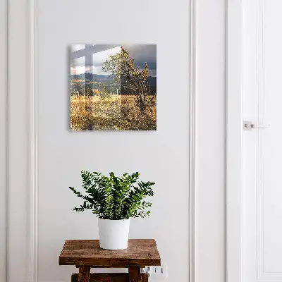 Wall mounted key box Autumn landscape