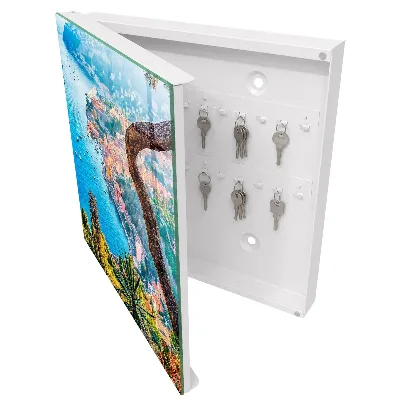 Wall mounted key box Holiday landscape