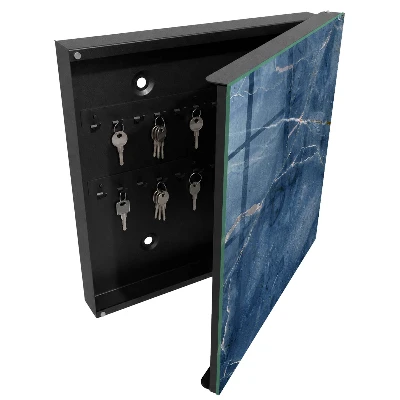 Wall mounted key box blue marble design