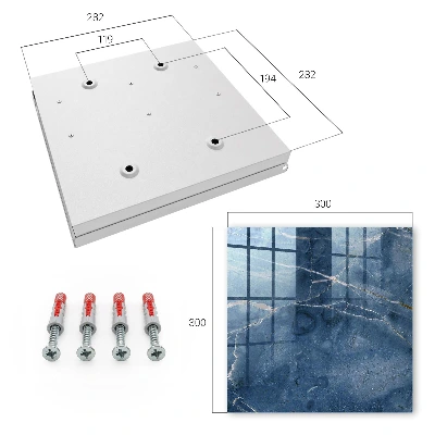 Wall mounted key box blue marble design