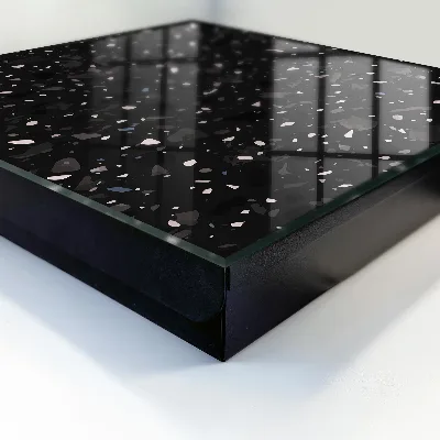 Wall mounted key box Black terrazzo