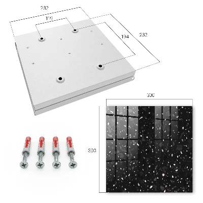 Wall mounted key box Black terrazzo