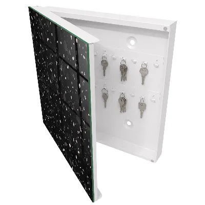 Wall mounted key box Black terrazzo
