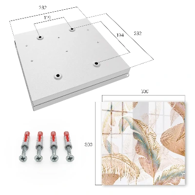 Key box for wall Delicate leaves