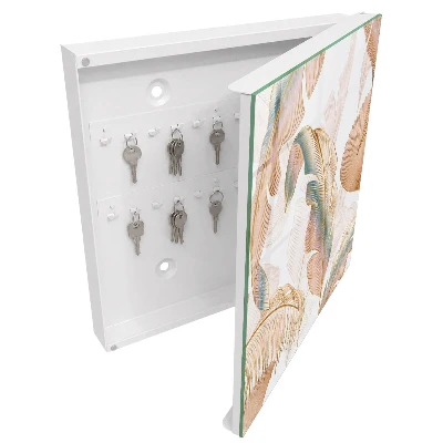 Key box for wall Delicate leaves