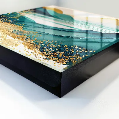 Wall mounted key box Turquoise mountains