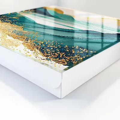 Wall mounted key box Turquoise mountains