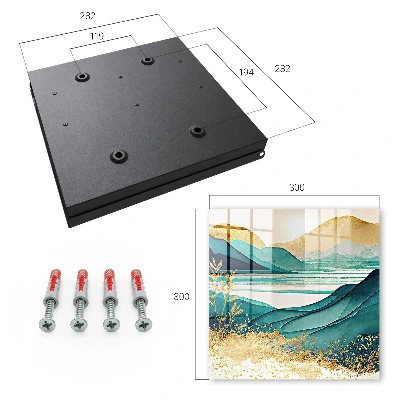 Wall mounted key box Turquoise mountains
