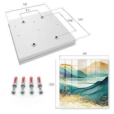 Wall mounted key box Turquoise mountains