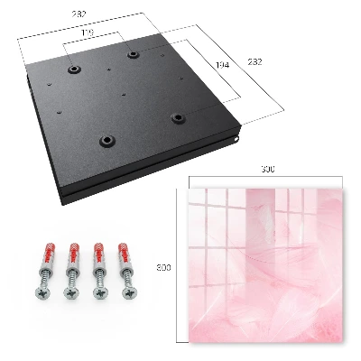 Wall mounted key box pink feathers pattern