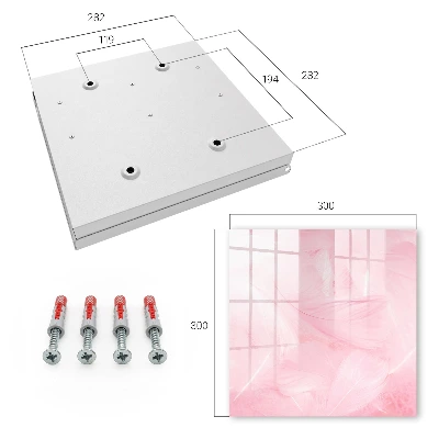 Wall mounted key box Pink feathers