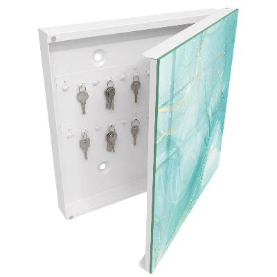 Wall mounted key box in turquoise elegance