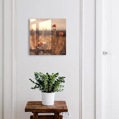 Wall-mounted key box poppy fields design