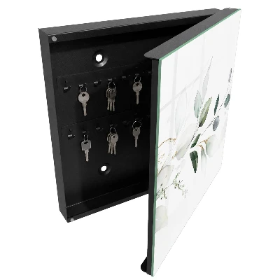 Wall mounted key box Watercolor leaves