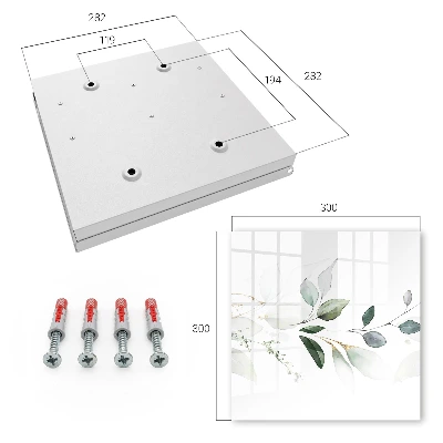 Wall mounted key box watercolor leaves pattern