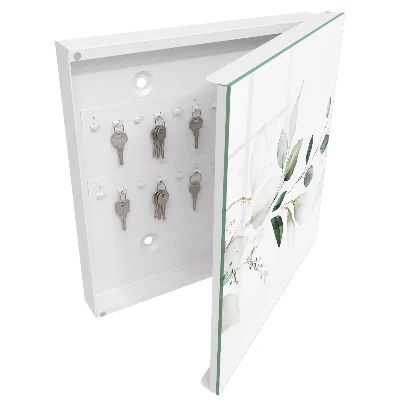 Wall mounted key box Watercolor leaves