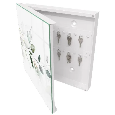 Wall mounted key box Watercolor leaves