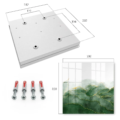 Wall-mounted key box green hills design