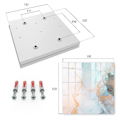 Wall-mounted key box colorful marble design