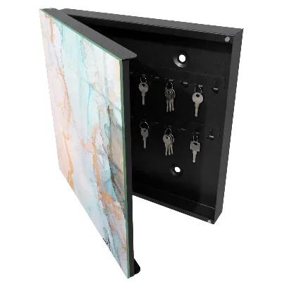 Key box for wall Colorful marble
