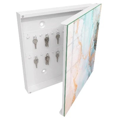 Key box for wall Colorful marble