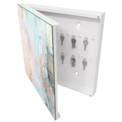 Key box for wall Colorful marble