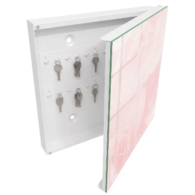 Wall mounted key box Pastel roses