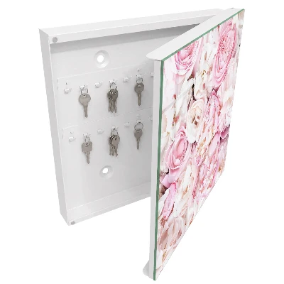 Key cabinet with a pastel flowers design