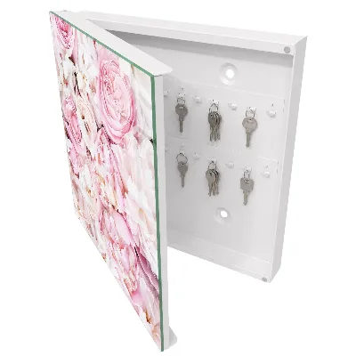 Key cabinet Pastel flowers