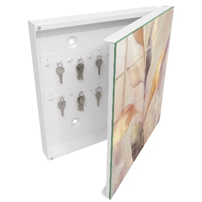 Key cabinet Pastel leaves