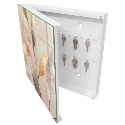 Key cabinet Pastel leaves