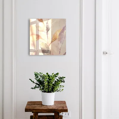 Key cabinet Pastel leaves