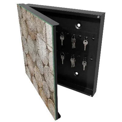 Wall mounted key box Wood circles
