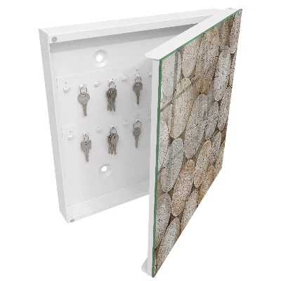 Wall mounted key box Wood circles