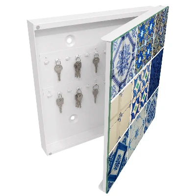 Wall mounted key box azulejo tile design