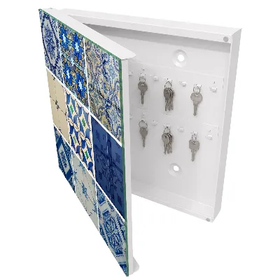 Wall mounted key box Azulejo tiles