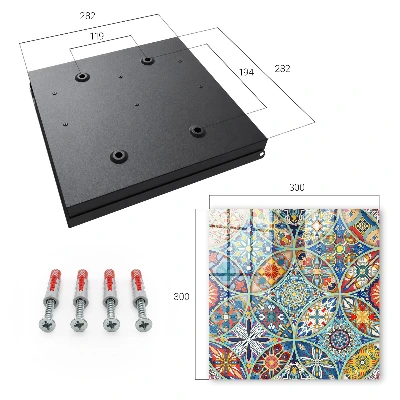Key box for wall Colorful mosaic