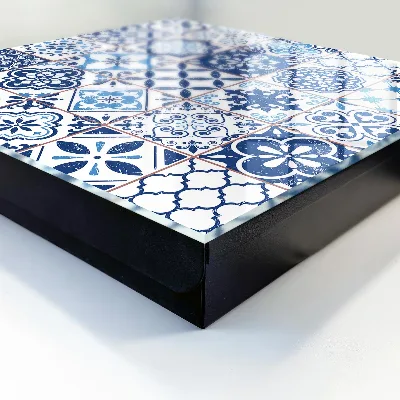 Wall mounted key box Blue tiles