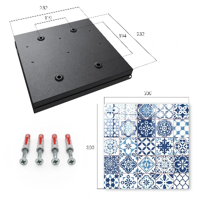 Wall mounted key box Blue tiles